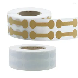 Confezione regalo 500 pezzi/rotolo Etichette di carta Kraft Adesivi per anelli Collane Orecchini Orologi Cartellini dei prezzi Etichetta di tenuta per imballaggi autoadesivi
