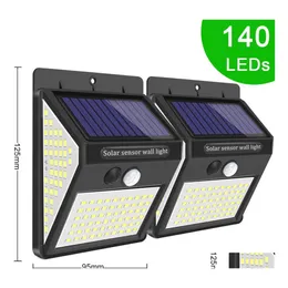 ODE 140 LED Outdoor Solar Flood Light Motion Wall Fence Decoration PIR防水エネルギーDR OT6CG