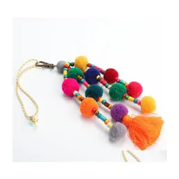 Keychains Lanyards Pompom Keychain Tassel Trinket Pompoms 액세서리 가방 가방 WAMENS CAR WOMENS CAR KEY RINGS WOLMENTRY Y424Z DH8RE DH8RE