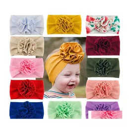 Headbands Maize Flower Kids Fit All Baby Girls Headband Headwrap Bow For Hair Wide Head Turban Infant Born Drop Delivery Jewelry Dhtc2