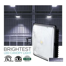 Proiettori di garanzia 5 anni 40W 60W 80W Luci a baldacchino a LED Lampada per stazioni di servizio per esterni Flood Impermeabile Ac 110277V Dlc Drop Delivery Lig Otzto