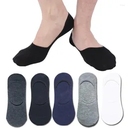 Men's Socks 5Pairs/Lot Summer Men Cotton Business Invisible Casual High Quality Breathable Solid No Show Black Sporty Meias