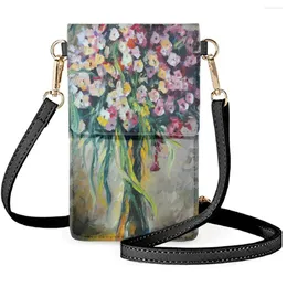 Evening Bags FORUDESIGNS Cezanne Oil Paint Female Mobile Phone Bag Flos Chrysanthemi Women's Makeup Durable Girls Messengers
