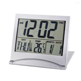 Armbanduhr falten LCD Digital Wecker Schreibtisch Tischstation Temperatur Reise Ectronic Mini