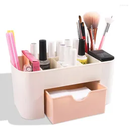 Aufbewahrungsboxen, Make-up-Organizer, Kosmetikschubladen, Schmuck-Display, Desktop-Behälter, doppelschichtiger Kunststoff-Bürstenhalter