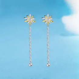 Dangle Earrings SA SILVERAGE Fine Jewelry 2023 Arrival Fashion Sky City Temperament Simple Sun Drop For Women