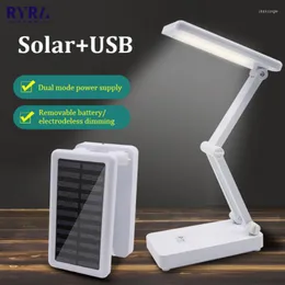 مصابيح طاولة مصباح مكتب USB شحنة قابلة للطي قابلة للطي LED LED Solar Bedside Bedside Flucker Drop
