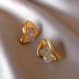 Boucles d'oreilles à la mode en argent sterling 925 carré pour les femmes bijoux de cocktail de mariage femme corée