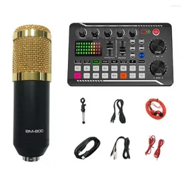 Microphones Microphone Set For Recording Tripod With Sound Card Condenser Mixer Podcasting Noise Reduction Live Streaming Earphone Gaming