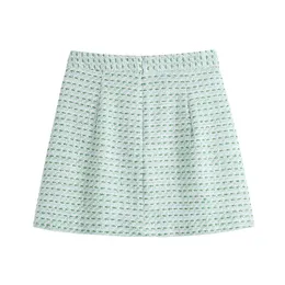 Skirts A-line Elegant Short Skirt For Lady Summer 2023 Patchwork Fashion Casual Women's Vintage Crop Female