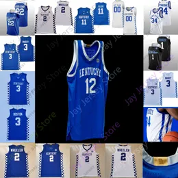 Basketbol Formaları Kentucky Wildcats Basketbol Forması NCAA Koleji Antonio Reeves CJ Fredrick Jacob Toppin Cason Wallace Livingston Onyeno Ware Thiero