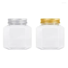 Storage Bottles 10pcs/lot 350ml Octagonal Plastic Bottle Kitchen Jar Transparent PET Tube For Food Jam Honey