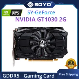 Soyo NVIDIA Grafikkort GT1030 2G GPU GDDR5 14NM Craft Desktop Computer Game Independent Office Entertainment Graphics Card