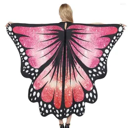 Sclesves Butterflies Wing Starry Sky Print Lace Up Cosplay Accessories Halloween Assume Party Party Shawl For Holiday