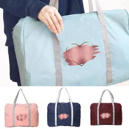 Duffel Bags Fashion Unisex Outdoor Camping Travel Bag Organizer Handväska Love Print dragkedja Accessorier Fällbara toalettartiklar Lagring