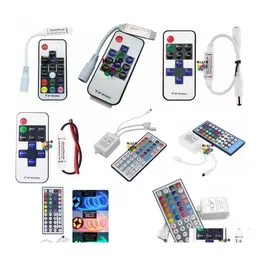 Rgb Controllers 2 Port 44Key Ir Remote Control 40Key Rgbw Contrl Mini Rf Wireless Led Controller For Strips Lights Drop Delivery Lig Otymh