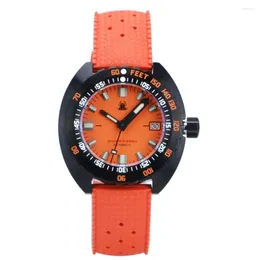 Wristwatches Tactical Frog PVD Sub 300T Watch NH35 Movement 44mm Sapphire Automatic Mechanical Wristwatch Men's Diving 20Bar Luminous