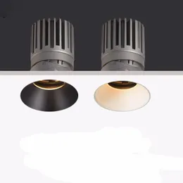 Downlights Dimmable Cob Borderless Downlight 5W 7W 12W bez krawędzi Whie Black Ins Spot Light dla El Clothing Store AC85-265VDownlights