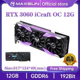 Maxsunグラフィックスカードフル新しいRTX 3060 ICRAFT OC 12G 8G GDDR6 GPU NVIDIA COMPUTERPC 192ビット128ビットゲームビデオグラフィックスカード