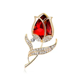 Stift broscher kristallspets brosch stift guld diamant blomma kl￤nning aff￤rsdr￤kt f￶r kvinnor mode smycken droppleverans dhkmr