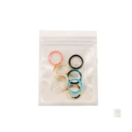 Bandringar Colorf transparent akryl geometrisk rund marmor m￶nster ring harts acetat br￤det f￶r kvinnor flickor smycken droppleverans ot8ec