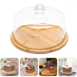 Bakningsverktyg kaka kupol coverstandplate display dessertplatter trä servering cloche magasin lock cupcake server ost mini rund hållare maträtt