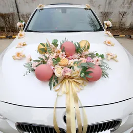 Decorative Flowers Artificial Flower Wedding Car Deco Kit Romantic Floral Festival Supply Valentine's Day Party Marriage Props