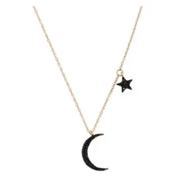 Chains Most Summer Jewelry Moon Shape Lovely Star Pendant Woman American Gift Stainless NecklaceChains