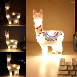 Gece Işıkları Lama Dekor Oyuncaklar Çocuklar İçin Duvar Dekorasyon Lambası Hamile Kadın Bebek Duş Kreş Pil İşletme Gece Işığı