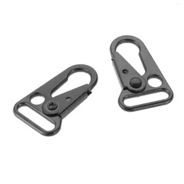 Hooks 2pcs 32 38 44mm Black Webbing Carabiners Sling Clips Spring Snap Multi-functional For Outdoor Camping Hiking Shooting