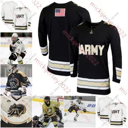 College Hockey trägt individuell genähtes Hockey-Trikot der Army Black Knights 15 Lucas Kanta 14 Hunter McCoy 18 Max Itagaki 19 Brett Abdelnour 20 Sean Vlasich 21 Stephen