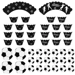 Праздничные поставки Другие вечеринки Toyvian 1 Set Set Soccer Develice Cake Toppers Cupcake Crappers Creative Dessert