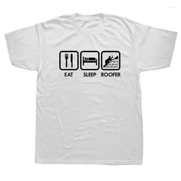 Men's T Shirts Custom Tee Online Short Sleeve O-Neck Mens Eat Sleep Roofer Tools