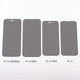 Für iPhone 14 13 12 Mini 11 Pro Max X XR XS Max Privatsphäre Temperiertes Glas-Spy-Screen-Beschützer mit Rückenbrett