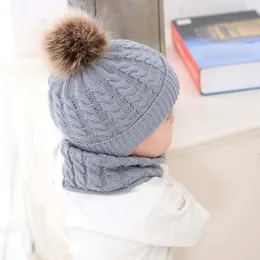 Cappelli per bambini 1 set elegante cappello caldo antivento sciarpa circolare berretto da bambino unisex adatto per l'uso quotidiano