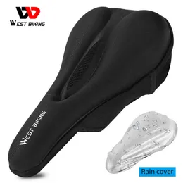 Saddles WEST BIKING Road Bike Saddle Comfort Sile Gel Cushion Anti-slip Shockproof Mountain Cycling Bicycle Seat Cover 0130