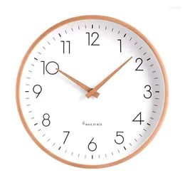 Wall Clocks Nordic Modern Clock White Solid Wood Creative Silent Home Decor Bedroom Watch Decorations Living Room Gift