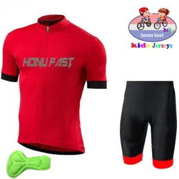 Zestawy 2022 Summer Firl Sleeve Odzież chłopięcy Dziewczęta Jersey Set Set Children Road Bike koszulki Mtb Maillot Rower Suit Z230130