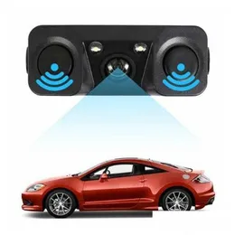 Car Rear View Cameras Parking Sensors Hd Camera 3 In 1 Radar Detector Sensor Led Night Vision Waterproof Reverse Drop Delivery Mobi Dh7Bg