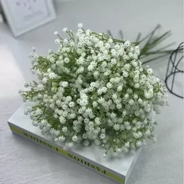 싱글 흰색 도착 gypsophila 아기 호흡 인공 가짜 실크 꽃 식물 가정 결혼 장식 fy3762 ss0130