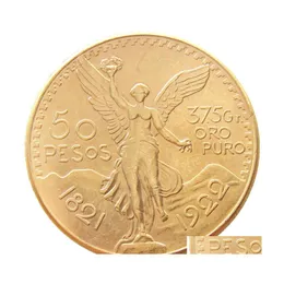 Sztuka i rzemiosło Wysoka jakość 1922 Meksyk Gold 50 peso monety kopia upuszcza dostawa domu ogród dhp2m