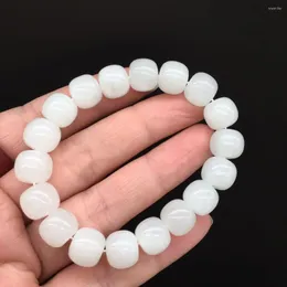 링크 브레이슬릿 천연 hetian jade bracelet handcaved beads bangle jedite jewelry men woman