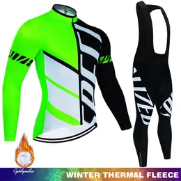 Sets Winter Cycling Clothing Man Long Sleeve Jersey Set Thermal Fleece Maillot Ciclismo Road Bike Keep Warm Riding Full Z230130