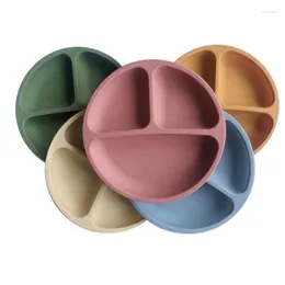 Plates Silicone Dinner Plate Compartmentalized Morandi Pastries Candy Round Dining Table Household Goods Kitchen Tools