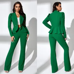 Spring Designer Pants Suits Slim Fit Celery Green Mother of the Bride Wear Evening Party Wedding Formal 2 sztuki