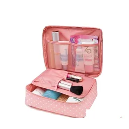 Aufbewahrungstaschen Wasserdichte tragbare Reißverschluss-Kosmetiktasche Dot Beauty Case Make-up Tas Geldbörse Organizer Reisewaschbeutel K1049 Drop Delive Otx0E