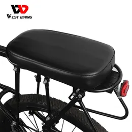 s WEST BIKING Bike Rear PU Leather Thickness Elastic Sponge Soft MTB Road Cycling Seat Pad Rack Cushion Bicycle Saddle 0130
