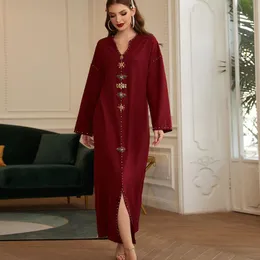 Casual klänningar Ramadan Eid Mubarak Robe Longue Muslim Abayas For Women Caftan Marocain Kaftan Abaya Dubai Turkiet Islam Dress Vestidos