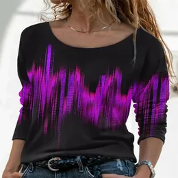 Roupas de ginástica 2023 Casual Casual Slave Slop Pullover Camisa das mulheres Tops Golante redonda grande sobre mulheres de tamanho 3D Print Summer Print Summer