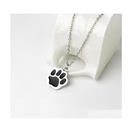 Pendant Necklaces Cute Dog Claw Necklace Color Sier Long Chain Jewelry Gift Choker Dh Drop Delivery Pendants Dhtxp